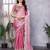 Baby pink soft shimmer chiffon embroidery work designer party wear festive saree with unstitched blouse piece