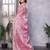Baby pink soft shimmer chiffon embroidery work designer party wear festive saree with unstitched blouse piece
