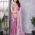 Lavender soft shimmer chiffon embroidery work designer party wear festive saree with unstitched blouse piece