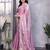 Lavender soft shimmer chiffon embroidery work designer party wear festive saree with unstitched blouse piece