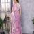 Lavender soft shimmer chiffon embroidery work designer party wear festive saree with unstitched blouse piece
