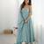 Elegant crunch silk hotfix work gown set with dupatta & pant for women