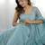 Elegant crunch silk hotfix work gown set with dupatta & pant for women