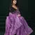 Lavender net sequence emboidery festive saree with unstitched blouse piece