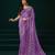 Lavender  soft net sequence emboidery designer party wear festive saree with unstitched blouse piece
