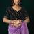 Lavender  soft net sequence emboidery designer party wear festive saree with unstitched blouse piece
