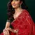 Red  soft net sequence emboidery designer party wear festive saree with unstitched blouse piece