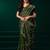 Green  soft net sequence emboidery designer party wear festive saree with unstitched blouse piece
