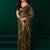 Mehendi  soft net sequence emboidery designer party wear festive saree with unstitched blouse piece
