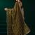 Mehendi  soft net sequence emboidery designer party wear festive saree with unstitched blouse piece