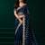 Blue  soft net sequence emboidery designer party wear festive saree with unstitched blouse piece