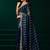 Blue  soft net sequence emboidery designer party wear festive saree with unstitched blouse piece