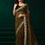 Olive  soft net sequence emboidery designer party wear festive saree with unstitched blouse piece