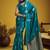 satin silk blend handloom weaving saree in aqua blue