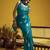 satin silk blend handloom weaving saree in aqua blue