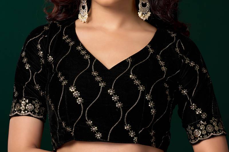Olive  soft net sequence emboidery designer party wear festive saree with unstitched blouse piece