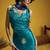 satin silk blend handloom weaving saree in aqua blue
