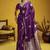 satin silk blend handloom weaving saree in purple