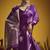 satin silk blend handloom weaving saree in purple