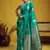 satin silk blend handloom weaving saree in sea green