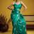 satin silk blend handloom weaving saree in sea green