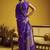 satin silk blend handloom weaving saree in violet