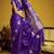 satin silk blend handloom weaving saree in violet