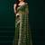 Green  soft net sequence emboidery designer party wear festive saree with unstitched blouse piece