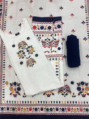 Stylish printed maslin kurta set with sequin work dupatta & rayon pant 3