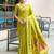 Parrot soft silk blend banarasi jacuard work designer party wear saree with unstitched blouse piece