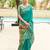 Teal green soft silk blend banarasi jacuard work designer party wear saree with unstitched blouse piece