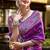 Purple soft silk blend banarasi jacuard work designer party wear saree with unstitched blouse piece