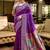 Purple soft silk blend banarasi jacuard work designer party wear saree with unstitched blouse piece