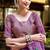 Purple soft silk blend banarasi jacuard work designer party wear saree with unstitched blouse piece
