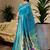 Aqua soft silk blend banarasi jacuard work designer party wear saree with unstitched blouse piece