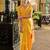 Yellow soft silk blend banarasi jacuard work designer party wear saree with unstitched blouse piece
