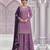 Purple chinon heavy embroidery semi stitched wedding palazzo suits