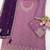 Purple chinon heavy embroidery semi stitched wedding palazzo suits