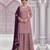 Lavender chinon heavy embroidery semi stitched wedding palazzo suits