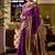 Purple soft silk blend banarasi jacuard work designer party wear saree with unstitched blouse piece