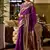Purple silk blend banarasi saree with unstitched blouse piece