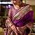 Purple soft silk blend banarasi jacuard work designer party wear saree with unstitched blouse piece