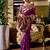 Purple soft silk blend banarasi jacuard work designer party wear saree with unstitched blouse piece