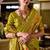 Parrot soft silk blend banarasi jacuard work designer party wear saree with unstitched blouse piece