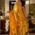 Yellow soft silk blend banarasi jacuard work designer party wear saree with unstitched blouse piece
