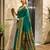 Teal green soft silk blend banarasi jacuard work designer party wear saree with unstitched blouse piece