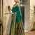 Teal green soft silk blend banarasi jacuard work designer party wear saree with unstitched blouse piece