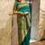 Teal green soft silk blend banarasi jacuard work designer party wear saree with unstitched blouse piece