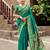 Teal green soft silk blend banarasi jacuard work designer party wear saree with unstitched blouse piece