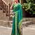 Teal green soft silk blend banarasi jacuard work designer party wear saree with unstitched blouse piece